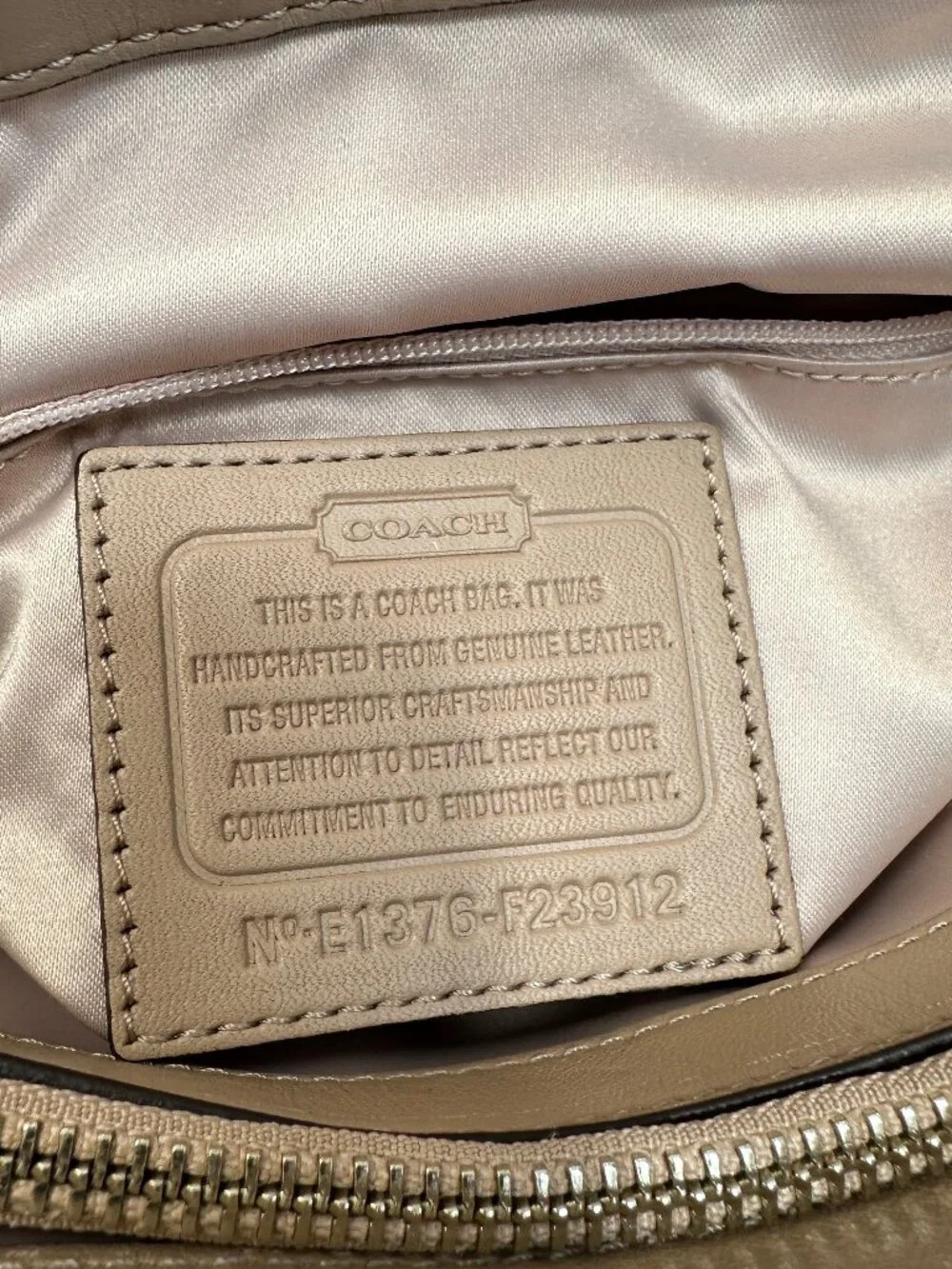 Coach Park Woven Leather Flap, style F23912 Tan Leather, satchel, NWOT - $548